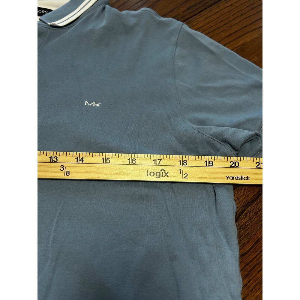 Michael Kors Mens Polo Shirt Bundle 2 Pack Blue Pink Short Sleeve Size S MK Logo - Picture 4 of 8